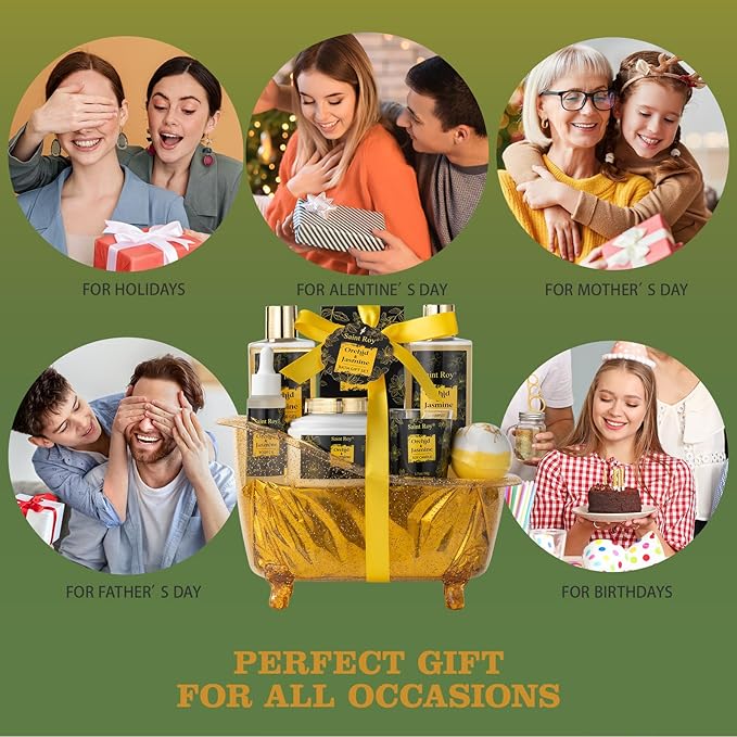Fathers Day Gifts for Men Dad gift Spa gift basket Body & Skin Care Set, Spa Kit, Self-care Gifts, Spa Collection Gift Basket, Orchid Jasmine Bath and Body Gift Pampering Spa Gifts Mother's Day Gift