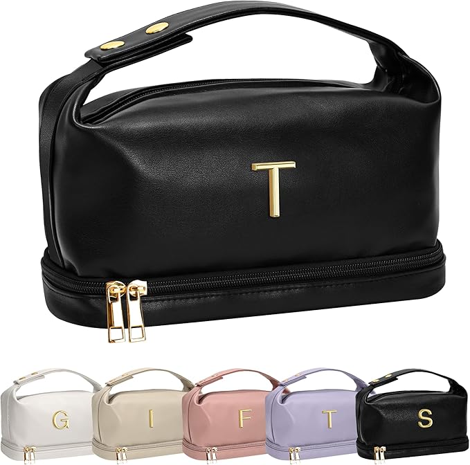 Unique Gifts for Teenage Girls-Cosmetic Bag with Handle, Bridal Gifts for Bride Makeup Bag, Makeup Bags, Travel Toiletry Bag with Makeup Brush Organizer Teen Girl gifts Trendy Stuff