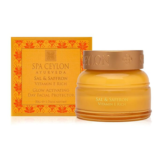 SPA CEYLON Sal and Saffron Vitamin E Enriched Glow Activating Day Facial Protector | Hydrating Sunblock Skin Nourishment