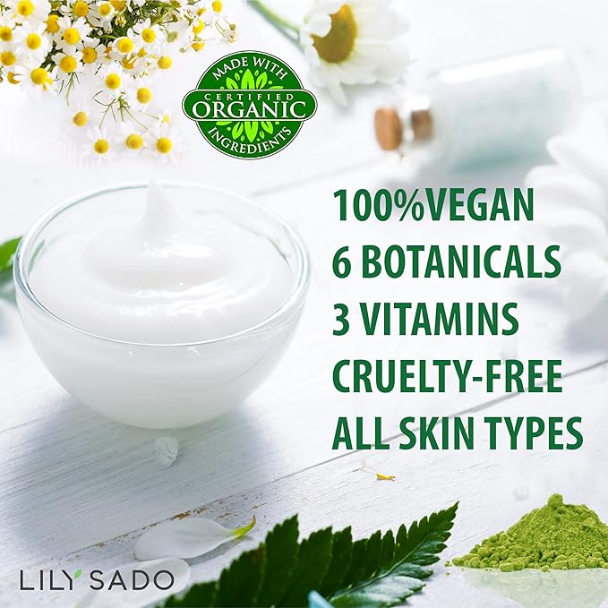 LILY SADO TEA+C Green Tea Water Rush Gel Moisturizer - Lightweight Vitamin C Anti-Wrinkle Moisturizing Lotion - Hydrates & Softens for Luscious, Radiant Skin. Perfect for Spring and Summer.