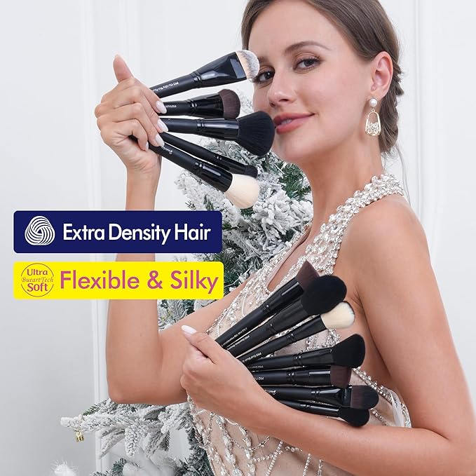 Bueart Design 32PCS Professional Makeup Brushes Set,Makeup brushes Kit with Premium soft hair for Foundation,Powder,Cream,Blush,Contour,Concealer,Bronzer,Eyeshadow,Blending For Pro Make up