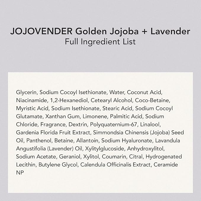 WHIPPED Cream Facial Cleanser Jojovender - Jojoba & Lavender Face Wash - For Redness, Dry Sensitive Skin - Moisturizing Cleanser, Niacinamide, Hyaluronic Acid, Vegan Korean Skincare, 4.5 oz