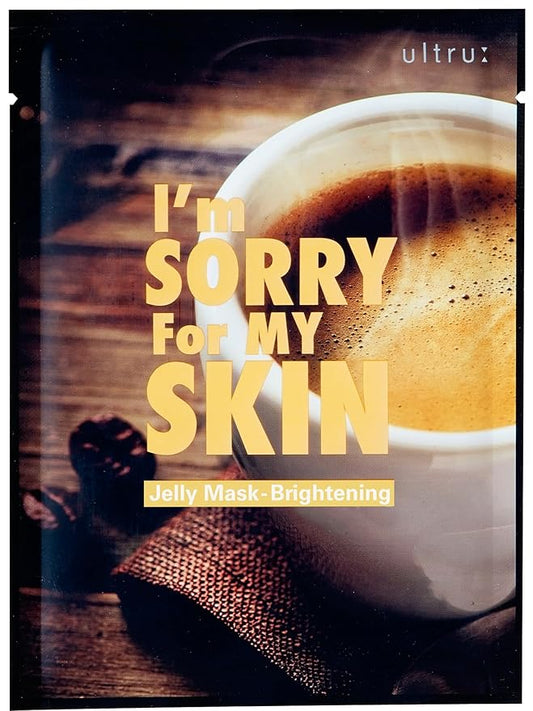 I'M SORRY FOR MY SKIN Jelly Face Mask Korean Skin Care, Hydrating Face Masks Skincare Set, Self Care Items for Glow Beauty, Teacher Appreciation Gifts for Women, Pack of 10 (Coffe Brightening Mask)