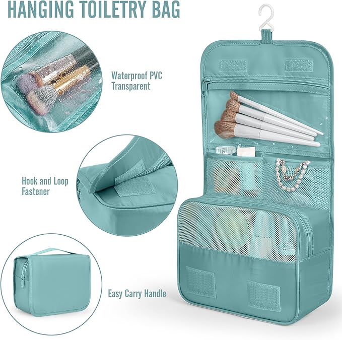 Veken 10 Set Packing Cubes for Travel Essential, Suitcase Organizer Bags in 4 Sizes, Carry-On Luggage Accessories with Large Laundry & Hanging Toiletry Bag, Must-Have for Airplane, Road Trip & Camping