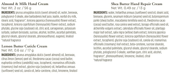 Burt's Bees Back to School Gift Ideas - Hand Repair Set, 3 Hand Creams plus Gloves - Almond Milk, Lemon Butter Cuticle Cream, Shea Butter Repair