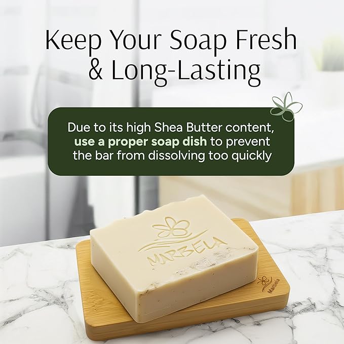 Marbela Cosmetics Natural Oats Handmade Soap Bar - Made in USA, Vegan Friendly, Palm Oil Free, Natural Bar Soap - Gentle Face & Body Soap for Daily Skin Care, Moisturizing & Nourishing - 3.5 oz