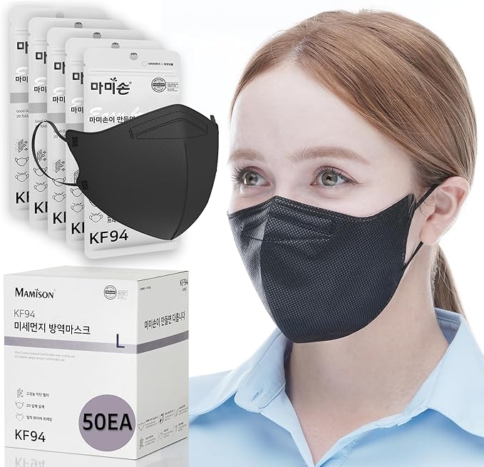 50 Packs, Made in KOREA Premium KF94 Fine Dust Protection Individually Packaged Face Mask