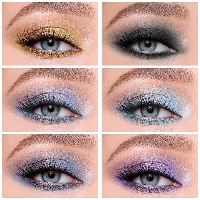 Boobeen 6PCS Cream Eyeshadow Stick - Waterproof Pencil Crayon Eye Brightener Stick Shimmer Pen - Create Glitter Eye Makeup, Easy to Use