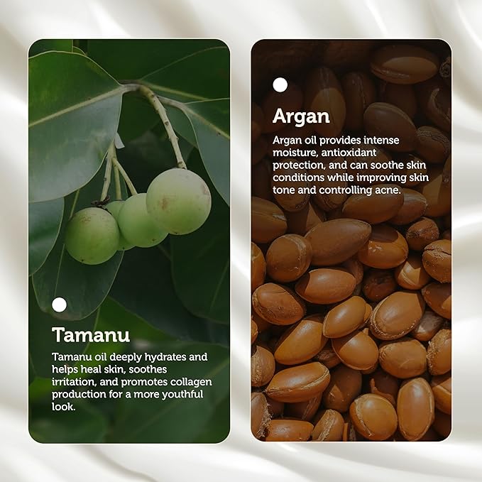 Tamanu and Argan Nourishing Body Cream - Deep Hydrating Moisturizer - Rejuvenates Dry and Dehydrated Skin - Vegan - Sulfate-free - Unisex - 8.45 oz