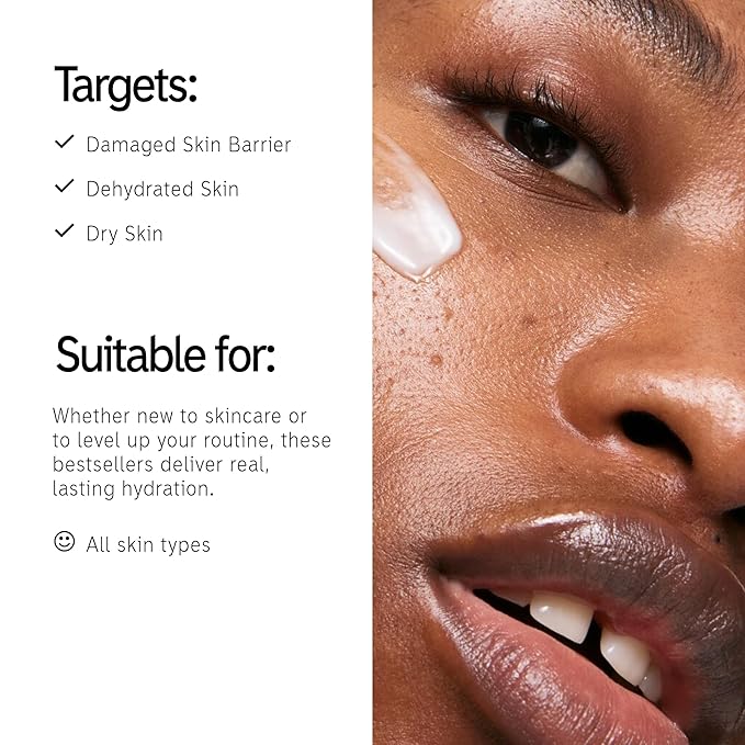 The INKEY List Glow Hard or Go Home Gift Set, Hydrating Cream-to-Milk Cleanser + Hyaluronic Acid Serum + Omega Water Cream, Skincare Trio for Healthy, Hydrated, Glowing Skin, Perfect Gift