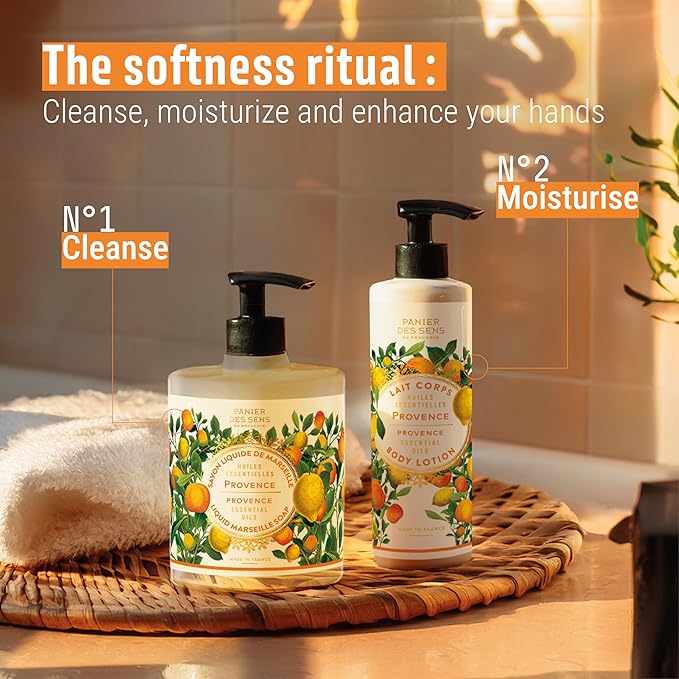 Panier des Sens – Provence Hand & Body Lotion for Dry Skin - Hydrating Body Cream for Women - Nourishing Fluid Body Moisturizer Shea Butter & Olive Oil - 97% Natural Ingredients Body Care - 8.45 Floz