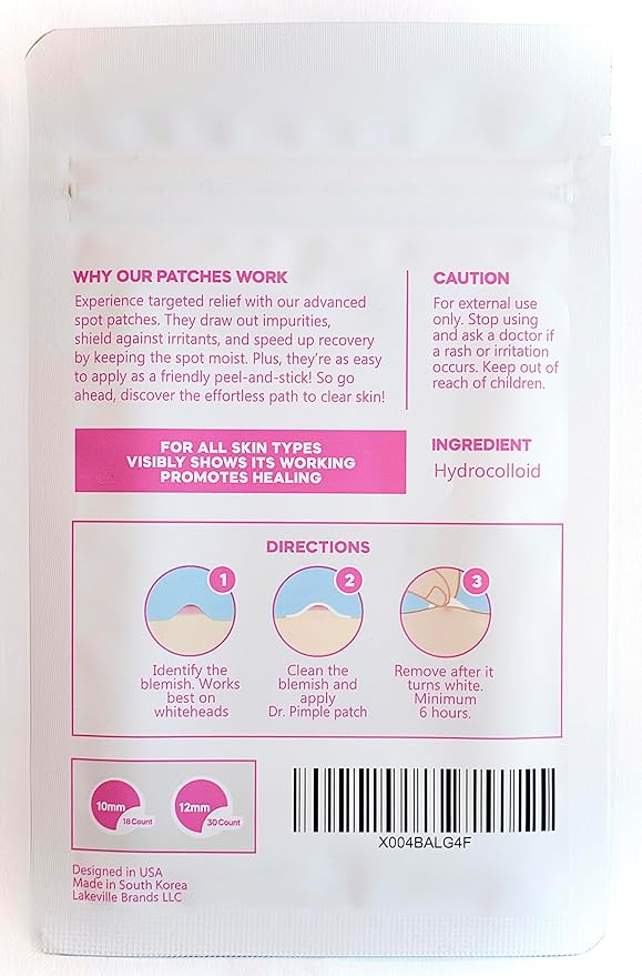 Hydrocolloid Healing Acne Care - Pimple Patches Acne Spot Treatment for Face and Skin - Korean skin care - Invisible & Concealable Zit Treatment Stickers