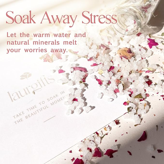 Orchid & Jasmine Spa Box for Women – Birthday & Pink Gifts, Self Care & Relaxation Set with Candle, Soap & Bath Salts – Elegant Ready-to-Give Package for Mom, Sister, or Friend