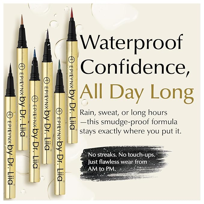Waterproof Eyeliner - Smudge-Proof Liquid Eyeliner Pen with Precision Tip for Smooth, Long-Lasting Application - Vegan, Hypoallergenic & Gluten-Free Eye Liner - 6 Shades 2mL each Gift Set