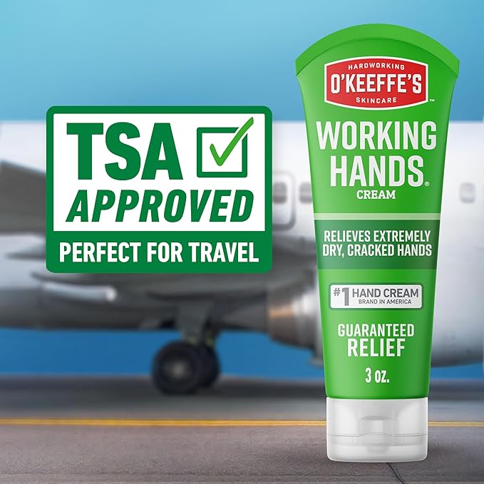 O'Keeffe's Working Hands Hand Cream (3 oz Tube) and Healthy Feet Foot Cream (3 oz Tube) - Repairing Skincare for Extremely Dry, Cracked Hands and Feet, Travel Size