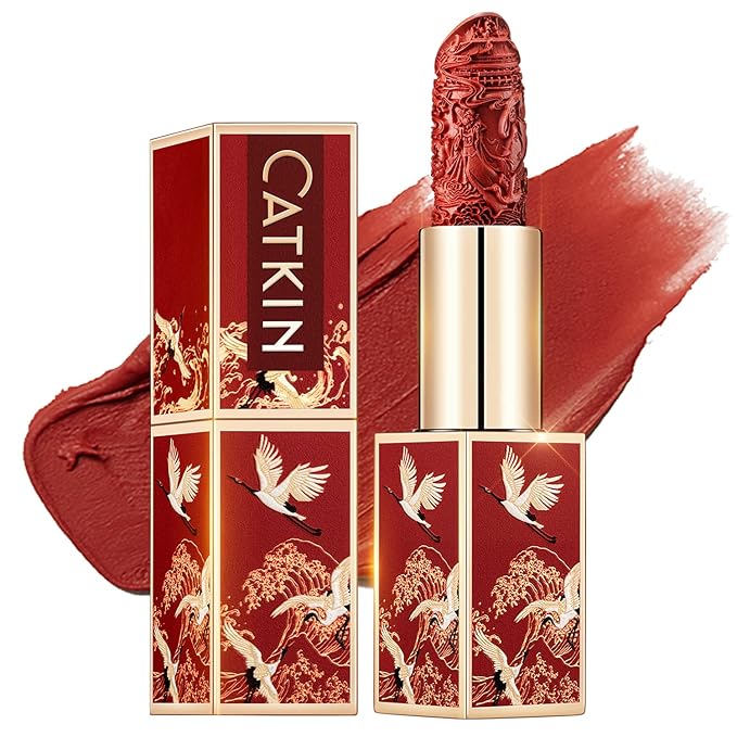 Catkin Semi-Matte Lipstick Hydrating High Impact Color Infused with Vitamin E and Avocado Oil Smooth Soft Texture Long Lasting Matte Finish 129