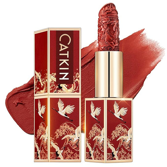 Catkin Semi-Matte Lipstick Hydrating High Impact Color Infused with Vitamin E and Avocado Oil Smooth Soft Texture Long Lasting Matte Finish 129