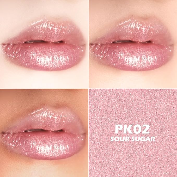 FOCALLURE Moisturizing Shiny Lipstick,Pearl Shimmery Finish,Hydrating Tinted Lip Balm with Creamy Texture,Long Lasting High Pigmented Lip Stain,Sour Sugar