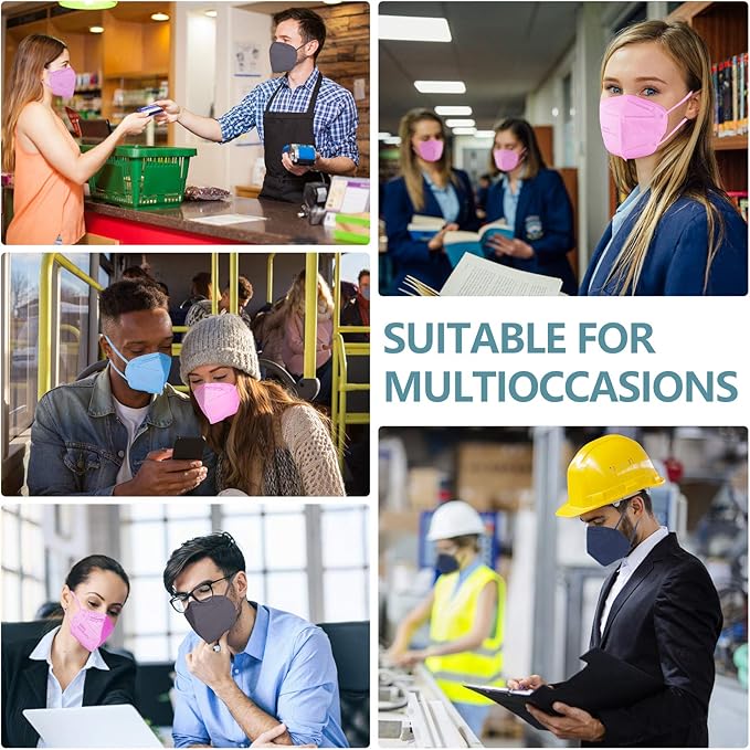ChiSip Disposable Face Masks, 5 Layer Breathable Masks for Adult, Men, Women