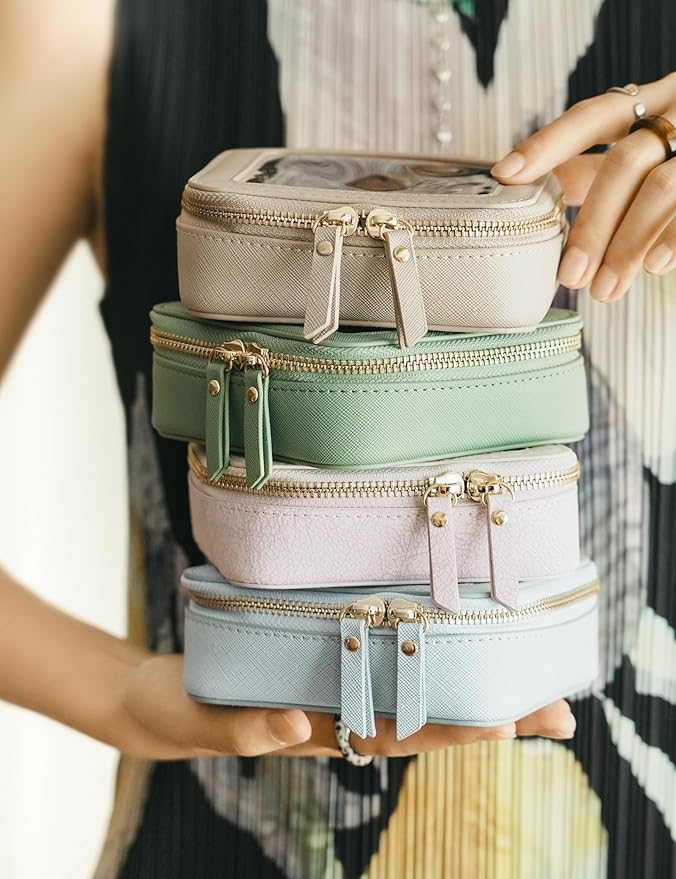 Popvibe Clear Makeup Bag Travel Cosmetic Case Transparent Toiletry Bag with Zipper, Portable Make Up Organizer Traveling Compact Car Bag for Essentials