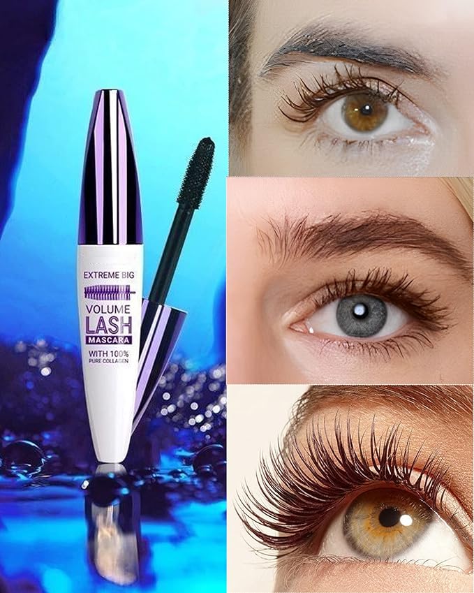 5D Burgundy Brown Mascara for Eyelashes-2Pcs Longlasting Waterproof Smudgeproof Colored rimel de pestañas,Curling Eye Lashes Fiber Mascara Volume and Length,Christmas Eye Makeup Gift for Women Gril