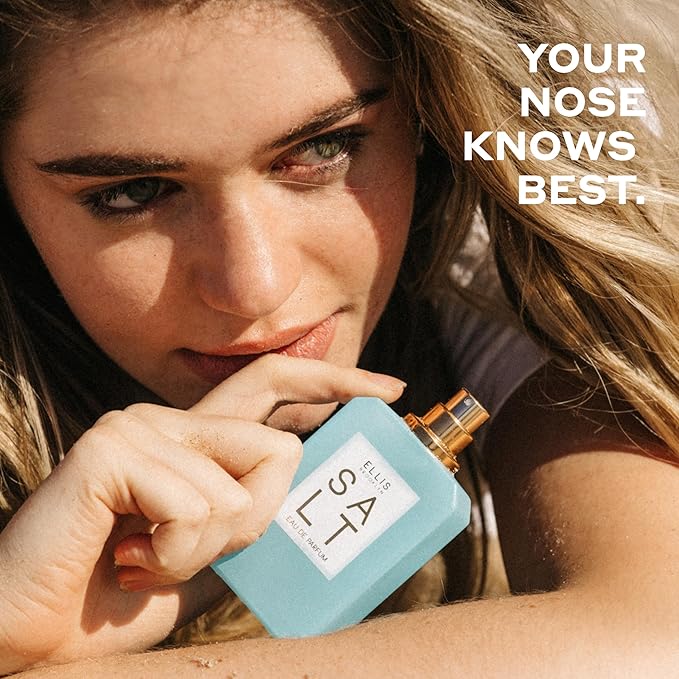 Ellis Brooklyn Salt Eau de Parfum, Fragrance with Ambergris, Tahitian Tiare, Ylang Ylang & Sandalwood - Tropical, Sensual Scent for Women - Vegan, Cruelty-Free Paraben-Free, 50ml / 1.7oz