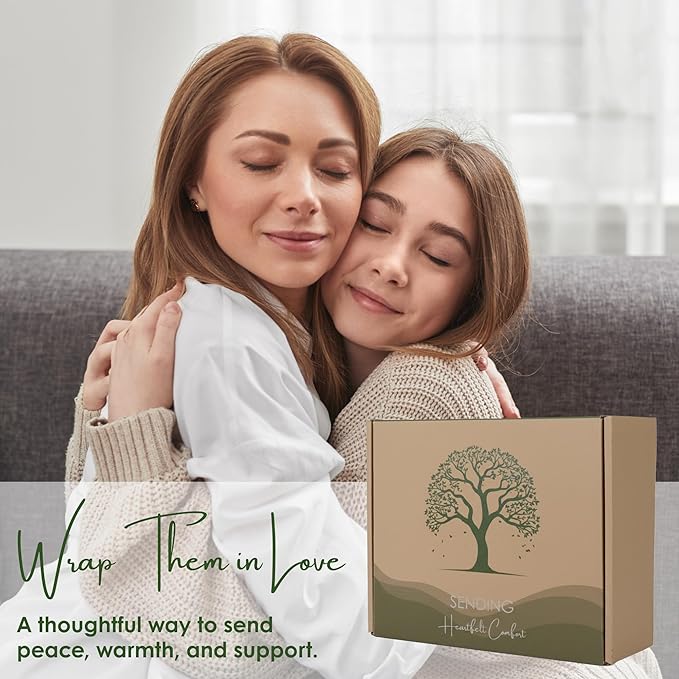 Sympathy Gift Baskets for Women – 8 Thoughtful & Cozy Items (Blanket and Candle Gift Set with Mug, Socks & More) – Sympathy Gifts for Loss of Loved One, Get Well, or Self Care Gifts for Women