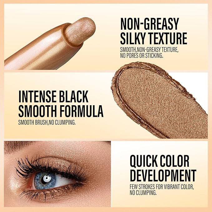 LANGMANNI Eyeshadow Stick,4 PCS Waterproof Multi-Color Eyeshadow Pen Set,Creamy Long-Lasting Eye Makeup Kit,Natural & Shimmer Shades Contour Stick,Gifts For Women (#6+10+11+21-4Colors)