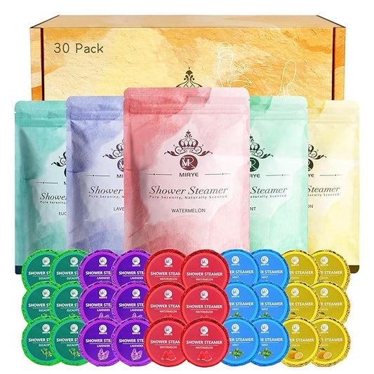 Shower Steamers Aromatherapy, 30-Pack Shower Steamer for Women Men, Shower Bombs with Essential Oils Stress Relief Self Care, Birthday Gifts Christmas Stocking Stuffers Gifts for Mom, Dad, Wife
