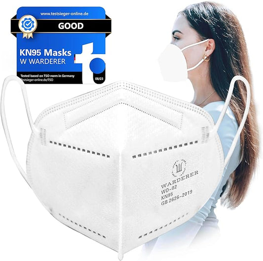 KN95 Face Masks 15 Pack, White KN95 for Adults, Protective Dust Masks with 95% Filter Performance, Comfortable Disposable Face Mask, Respirator Mask GB2626-2019 Standard