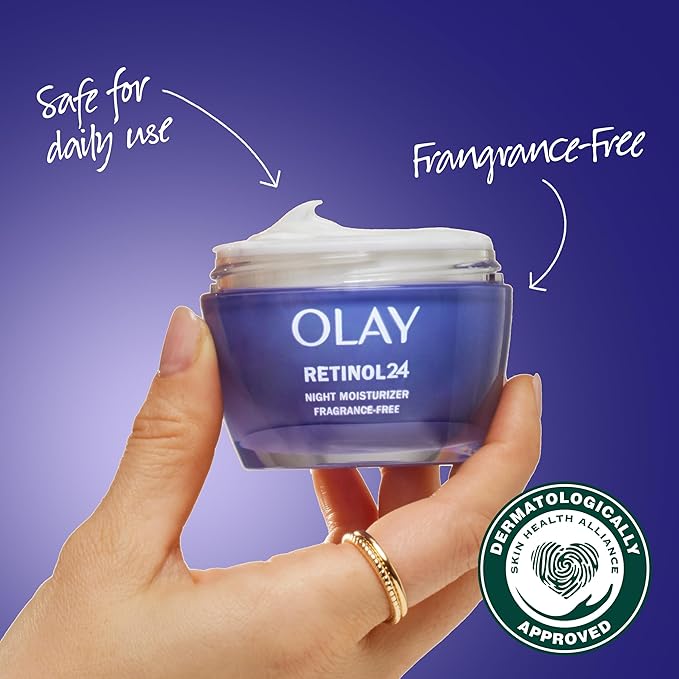 Olay Retinol 24 Face Moisturizer, Anti-Aging Night Cream for Women, Fragrance-Free, Anti-Wrinkle Skin Care (1.7 oz) & Trial Size Retinol Cleansing Melts, Water-Activated Face Wash (12 ct)