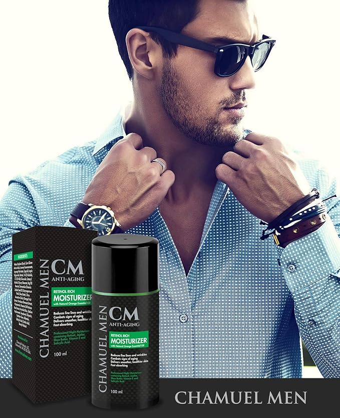 Daily Face Cream for Men with 2.5% Retinol Anti-Aging Moisturizer for Fine Lines, Dark Spots, and Wrinkles - Overnight Lotion