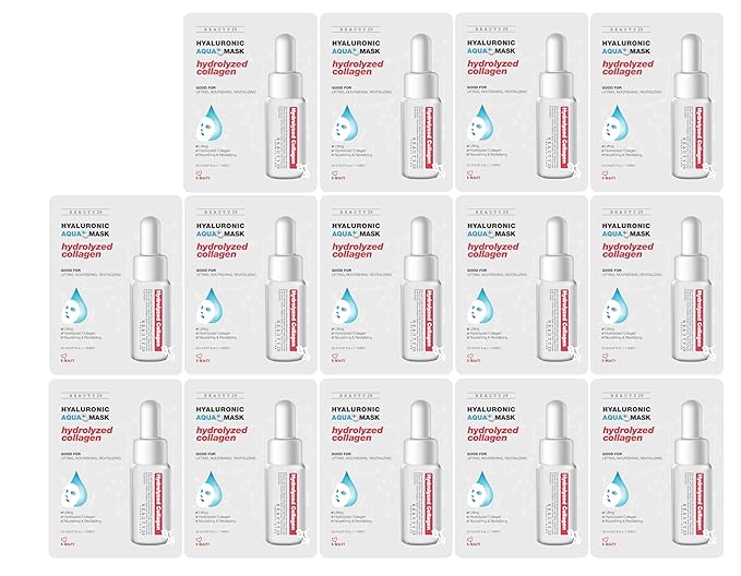 Hyaluronic Aqua Plus Essence Full Face Facial Sheet Mask 14 Sheets Combo - 2 WEEKS SET