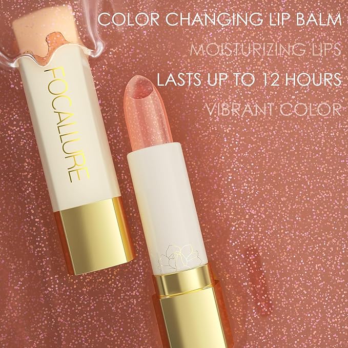 FOCALLURE Moisturizing Lipstick,Color Changing Tinted Lip Balm,Hydrating PH Lip Balm with Creamy Texture,Long Lasting High Pigmented Lip Stain,Citrine
