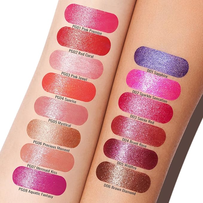 Oulac Shimmer Brown Lipstick, Infinity High Shine Finish, Hydrating Lip Color Infused with Damask Rose Oil for All-Day Comfort, Gluten-Free Vegan Beauty, D06 Brown Diamond