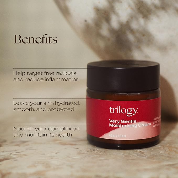 Trilogy Very Gentle Moisturising Cream, SyriCalm & Hyaluronic Acid for Sensitive Skin, 2.0 fl oz