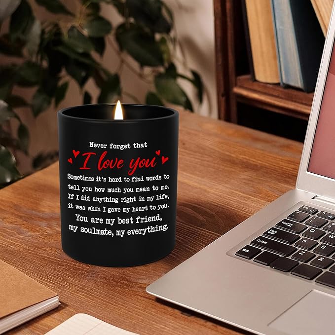 TEEZWONDER Christmas Anniversary Wedding Gifts for Couple - Long Lasting Vanilla Lavender Candle 10 oz - Romantic Gifts for Him Her, Wedding Gift for Women Men, Boyfriend Husband Birthday Gift Ideas