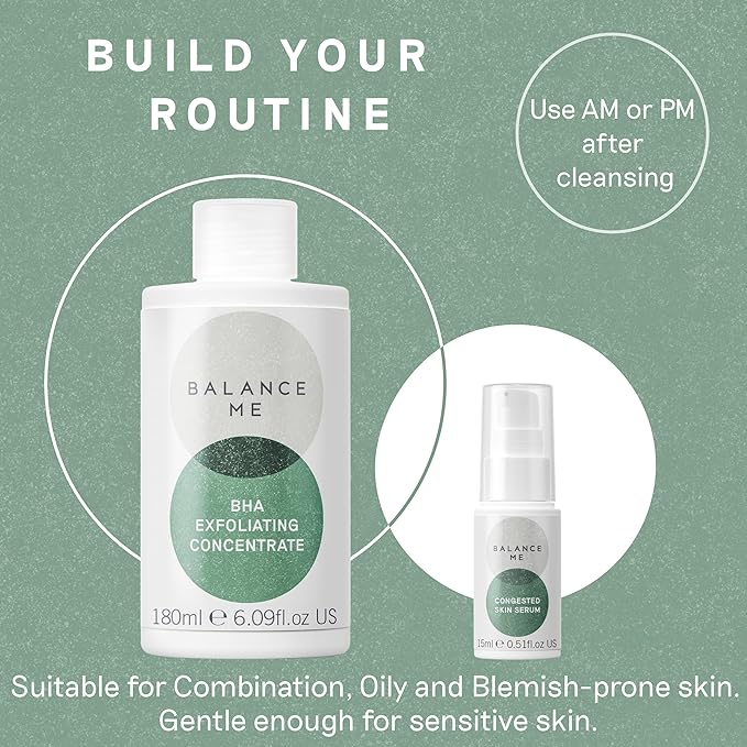 Balance Me Congested Skin Serum, Natural Acne Treatment for Face with Kanuka & Moringa, Non-Drying Spot Serum for Oily, Combination & Sensitive Skin (1 x 0.5 fl oz)