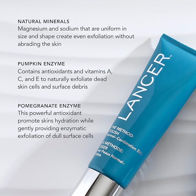 Lancer Skincare The Method: Polish Facial Exfoliator, Daily Exfoliating Face Scrub with Natural Minerals, Sensitive Dehydrated Skin, 4.2 Fluid Ounces