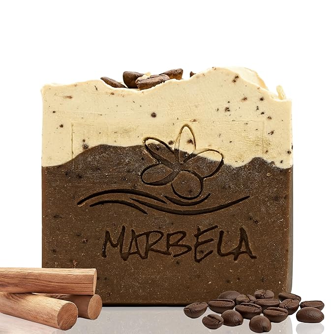 Marbela Cosmetics Cozy Cappuccino Handmade Soap Bar - Made in USA, Vegan Friendly, Palm Oil Free, Natural Bar Soap - Gentle Face & Body Soap for Daily Skin Care, Moisturizing & Nourishing - 3.5 oz