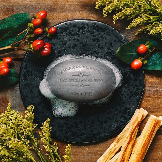 Caswell-Massey Sandalwood Natural Bar Soap for Men & Women, Moisturizing Body Soap Bar for All Skin Types, Made with Essential Oils & Plant-Based Formula for Soft Skin, Made in USA, 5.8 oz