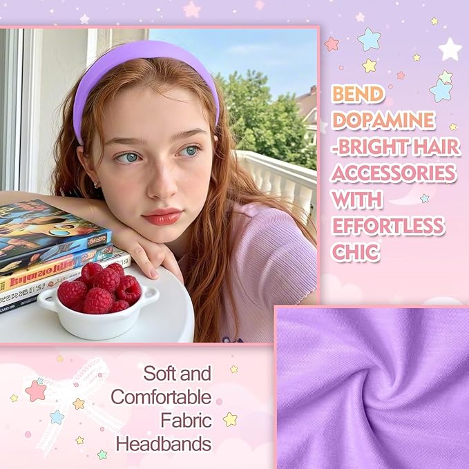 Stocking Stuffers for Teen Girls Women, 8Pcs Headbands for Women, Woman Gift for Her Neon Head Bands Hair Accessories Stretchy Soft hairband Valentines Day Gf Christmas Gifts Easter Basket Stuffers