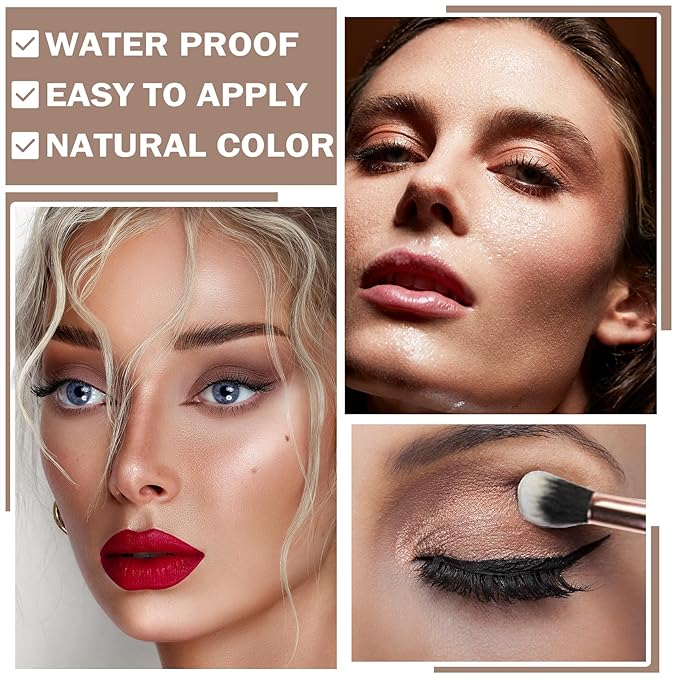 9 Colors Matte Naked Eyeshadow Palette Natural Nude Smoky Brown Taupe Eyeshadow Palette Ultra-Blendable Highly Pigmented Eye Shadow Makeup Palette with Brush-03 Cement Color