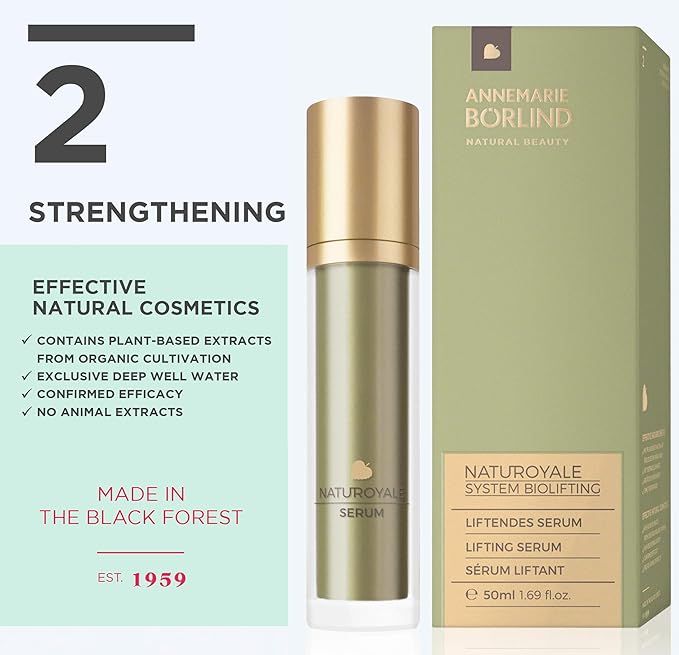 ANNEMARIE BÖRLIND – NATUROYALE Lifting Serum – Facial Toning Serum with Gotu Kola and Hyaluronic Acid For Refreshed and Rejuvenated Skin – Step 2 of 5-5 Oz