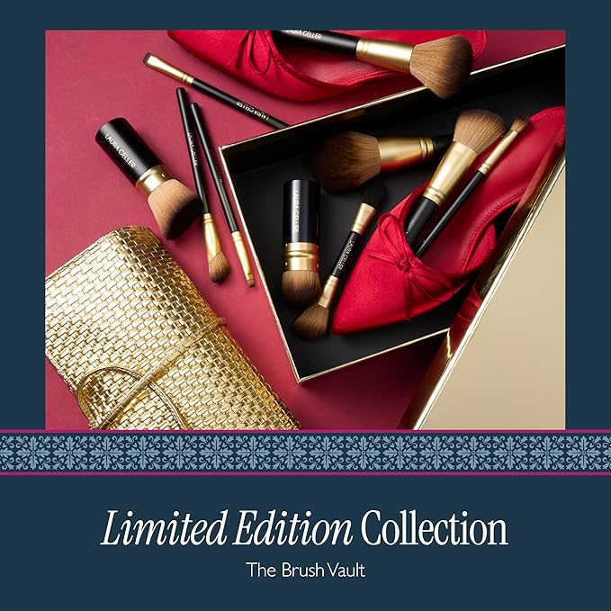 LAURA GELLER NEW YORK The Brush Vault - Ultimate Limited Edition Makeup Brush Collection - Includes Ten Must-Have Makeup Brushes for Mature Skin Makeup Application - 10 Count