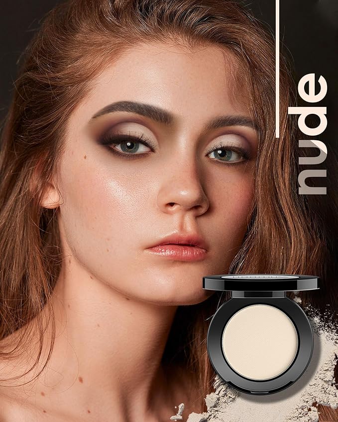 Nude Eyeshadow Matte Handmade Eye Shadow Pressed Powder Palette, High Pigmented & Long Lasting, Intense Color Bold Eyes