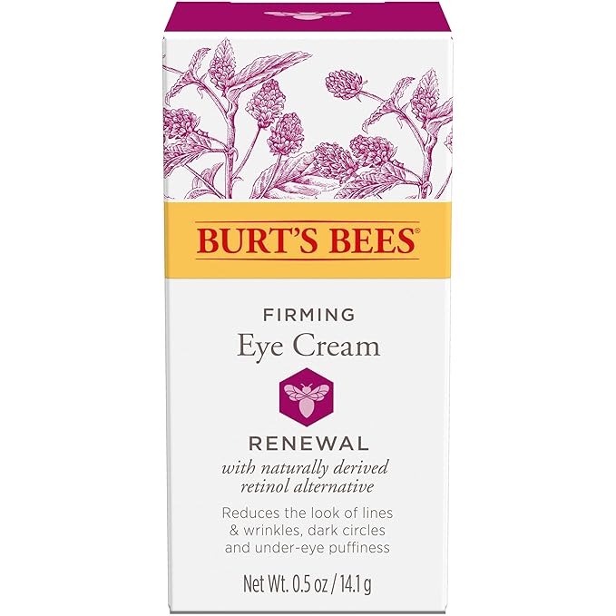 Burt's Bees Renewal Firming Eye Cream With Natural Retinol Alternative, Reduces Appearance of Lines, Wrinkles, Under-Eye Circles and Crow's Feet, 99 Percent Natural Origin Skin Care, 0.5 oz. Bottle