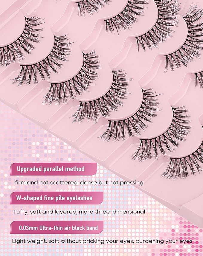 Frihappy Fake Eye Lashes Mink Lashes False Eyelashes Natural Lashes False Lashes Wispy Eyelashes Natural Look 3D Air-Aguila