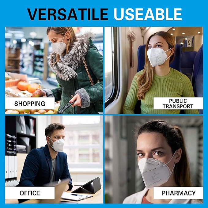 KN95 Face Masks 15 Pack, White KN95 for Adults, Protective Dust Masks with 95% Filter Performance, Comfortable Disposable Face Mask, Respirator Mask GB2626-2019 Standard