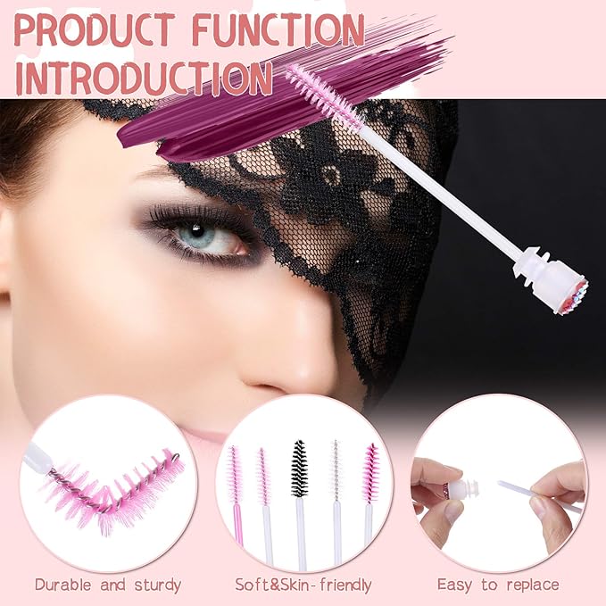 50pcs Eyelash brush Lash Wand Makeup tool Eyelash Extension supplies Cleaning brush Diamond Mascara (50, mix)